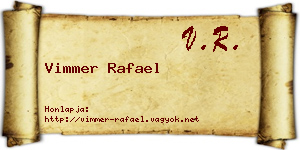 Vimmer Rafael névjegykártya